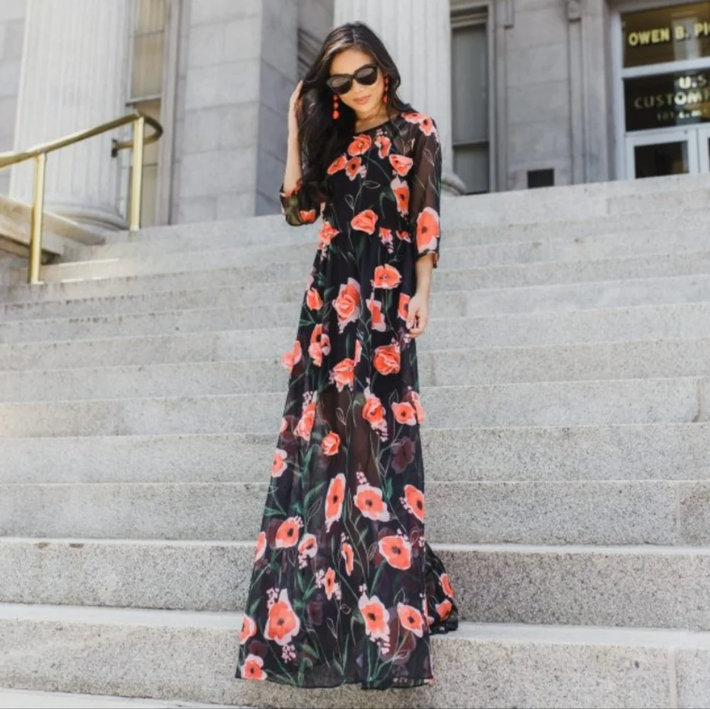 NWT Vici Poppy Dreams Maxi Dress - Picture 4 of 7